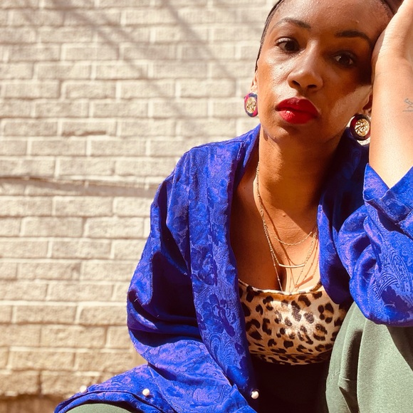 Pretty Pink & Purple vintage earrings - Picture 2 of 5